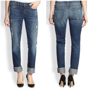 VINCE distressed Casey straight leg jeans
